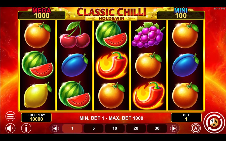 Classic Chilli Hold & Win — kuvakaappaus pelistä
