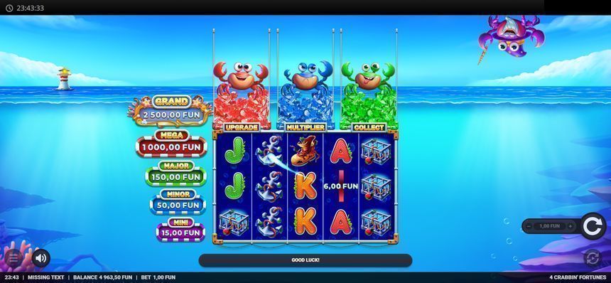 4 Crabbin' Fortunes — kuvakaappaus pelistä
