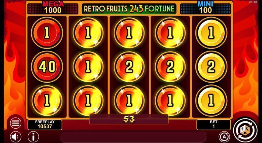 Retro Fruits 243 Fortune — kuvakaappaus pelistä