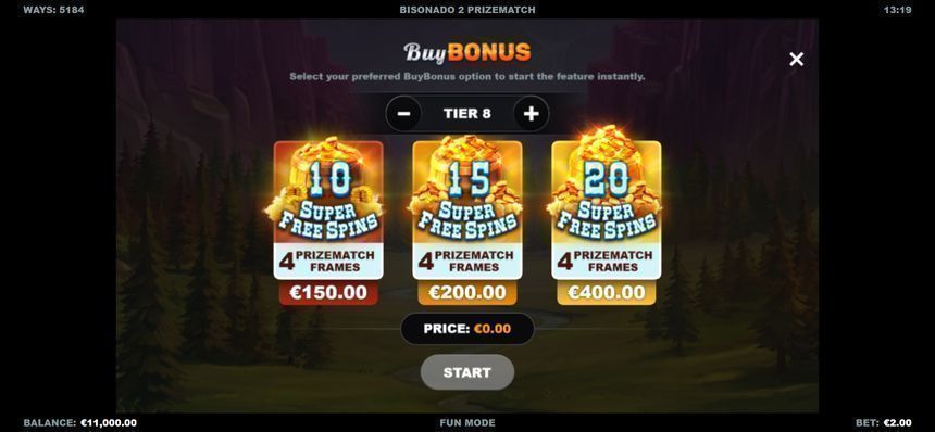 Bisonado 2 PrizeMatch — kuvakaappaus pelistä