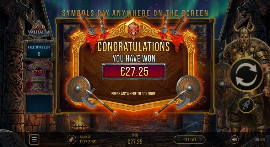 Gold of Valhalla — kuvakaappaus pelistä